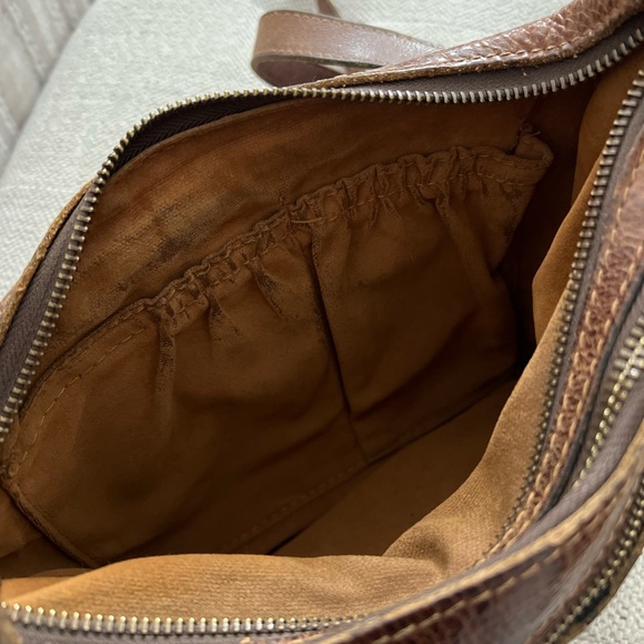 Patricia Nash Tooled Leather Brown Adjustable Beaumont Flap Boho Crossbody Bag - Picture 9 of 11